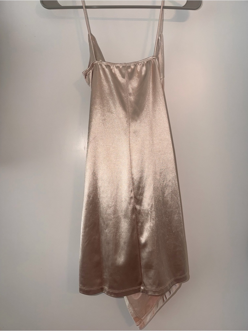 Windsor Satin Asymmetrical Slip Mini Dress - Champagne gold - Picture 2 of 6